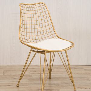 #2024072-bCH – Tanner Gold Mesh Dinning Chair