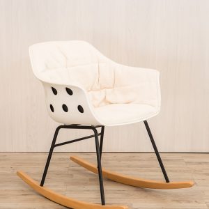#2024078CH - White Polkadot Rocking Chair