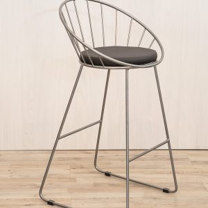 #20240718CH - Metal Clamback Silver Bar Stool