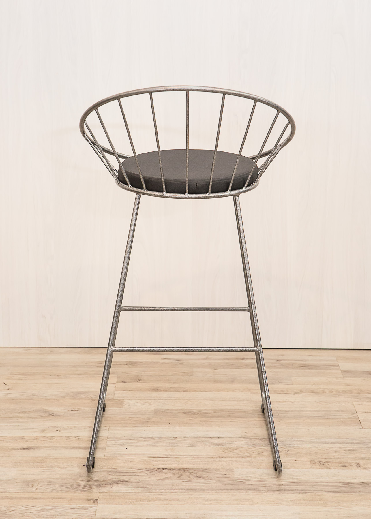 #20240718CH - Metal Clamback Silver Bar Stool - Image 2